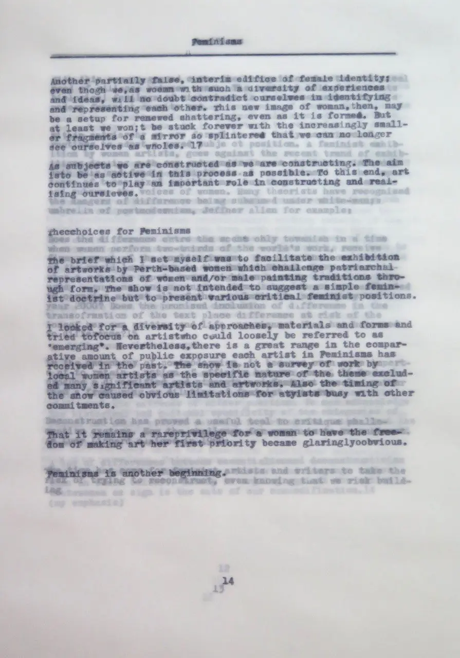 'feminismartarthistoryyrotsihtratramsinimef' : letter to the west